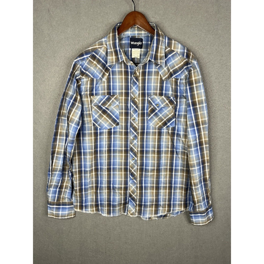 Wrangler Pearl‎ Snap Shirt Adult Size XL Multicolor Casual Western Mens